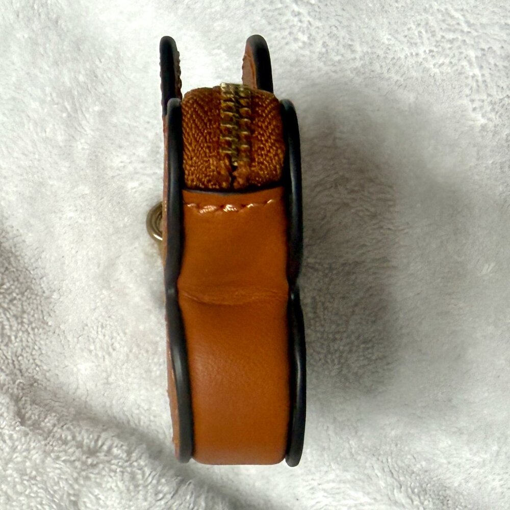 NWOT Coach Bear Coin Purse Bag Charm In Glovetanned Leather Brass/Toffee - Picture 5 of 7